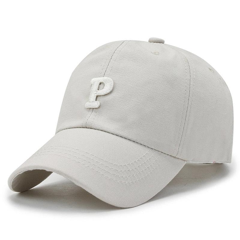 

Trendy versatile hat dome patch P letter cap polyester sunscreen visor youth cap Adjustable