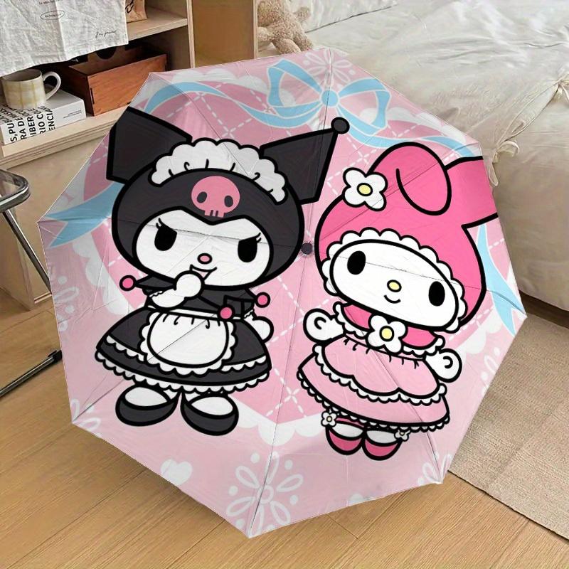 1pc My Melody and Kuromi Dress-Up Umbrella with Plastic Handle,Suitable for All Seasons Home Travel Outdoor UmbrellaSanlio556