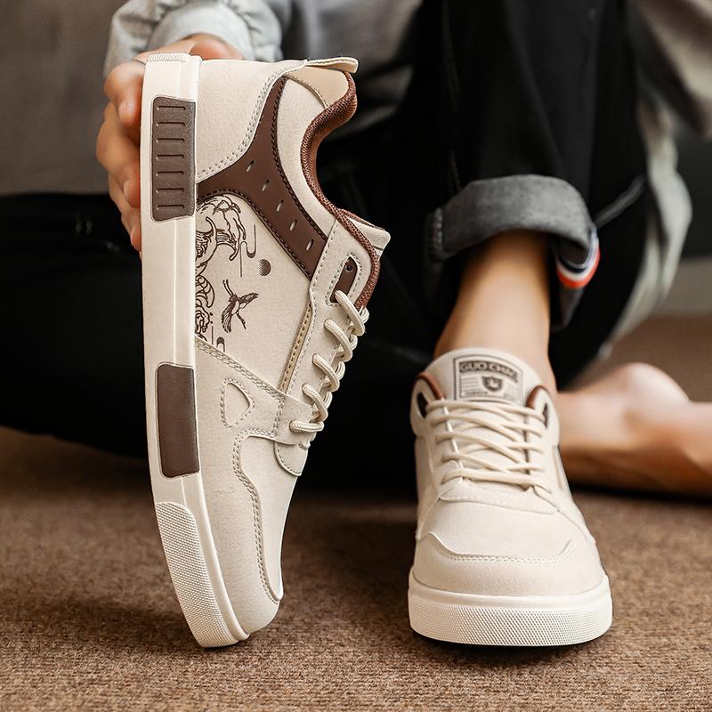 Flache vulkanisierte Sneaker Herrenmode Übergröße 47 Lässige Laufschuhe Herren Bequem Lässig Leder Übergröße Schuhe Herren-Sneaker