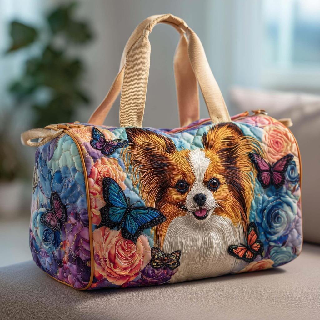 3D Printed Puppy Series Quilted Cotton Travel Bag - Fashionable Women's Yoga Handbag