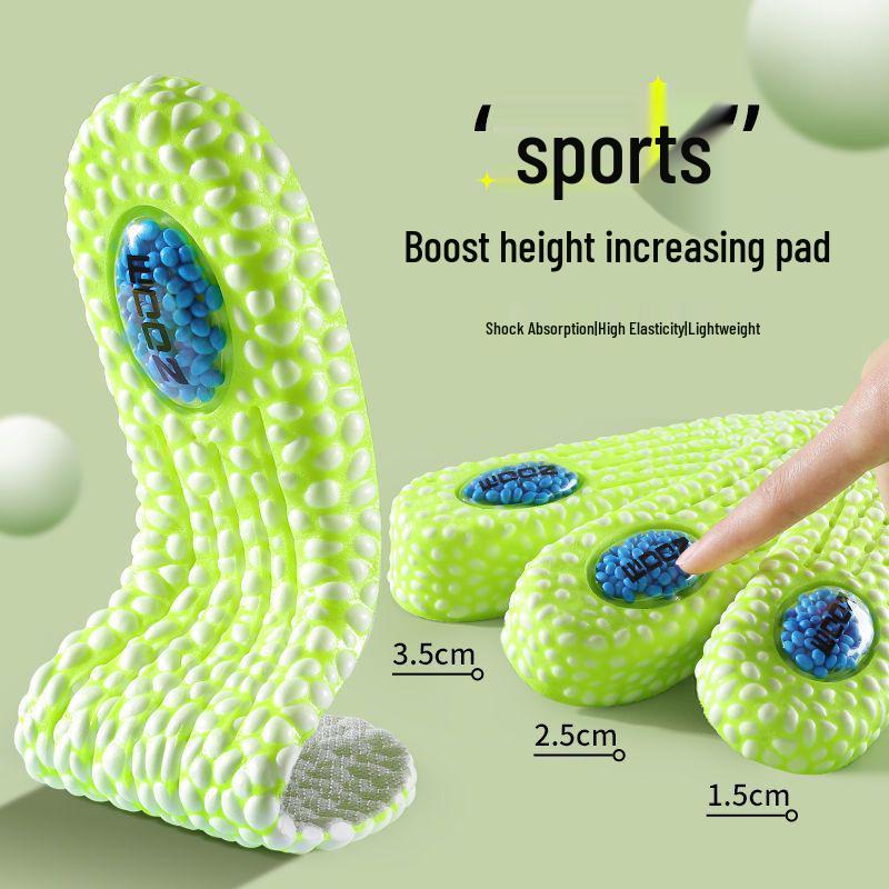 Men's & Women's Air Cushion Sports Insoles: Shock Absorbent, Breathable, Odor Resistant, Height Boosting for Basketball & Running