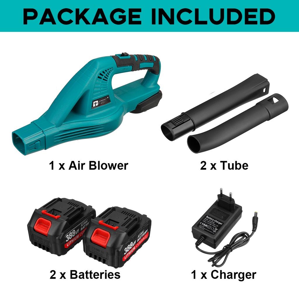 Souffleur d'air électrique sans fil 12500 tr/min 3500 W Souffleur de feuilles portatif Aspirateur Balayeuse Outils de jardin pour batterie Li-ion 388VF