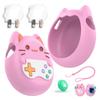 MILANQW For Tamagotchi Paradise Case Cover Set Pink Cat Design Screen Protectors Reinforced Flexible Portable - Keycaps, High-Definition (2), Strap,