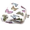PU Leather Kiss Lock Wallet Polyester Butterfly Printed Pouch Shell Clip Coin Purse  Makeup