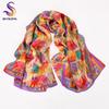 Winter Fashion Women'S Scarf  Mulberry Silk Scarves Shawl Female Long Silk Scarf Blue And Coffee 180*110Cm