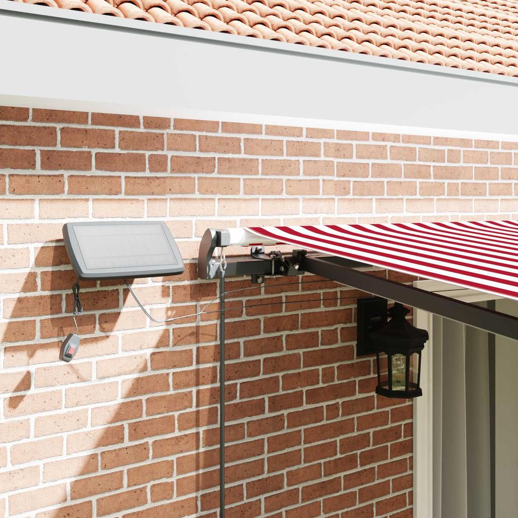Retractable Awning Red and White 450 X 300 Cm