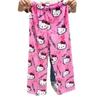 Korean Style Flannel Cat Pajama Pants: Women's Warm Coral Fleece for Autumn/Winter – Wear Indoors or Out