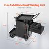 Welding Cart 2 Drawers Welder Cart Heavy Duty with Lockable Cabinet 350LBS