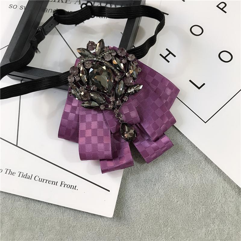 Korean Version of Bow Tie Female College Style Japanese Free-play Female Collar Flower Diamond Jewelry Shirt Accessories Male Bo