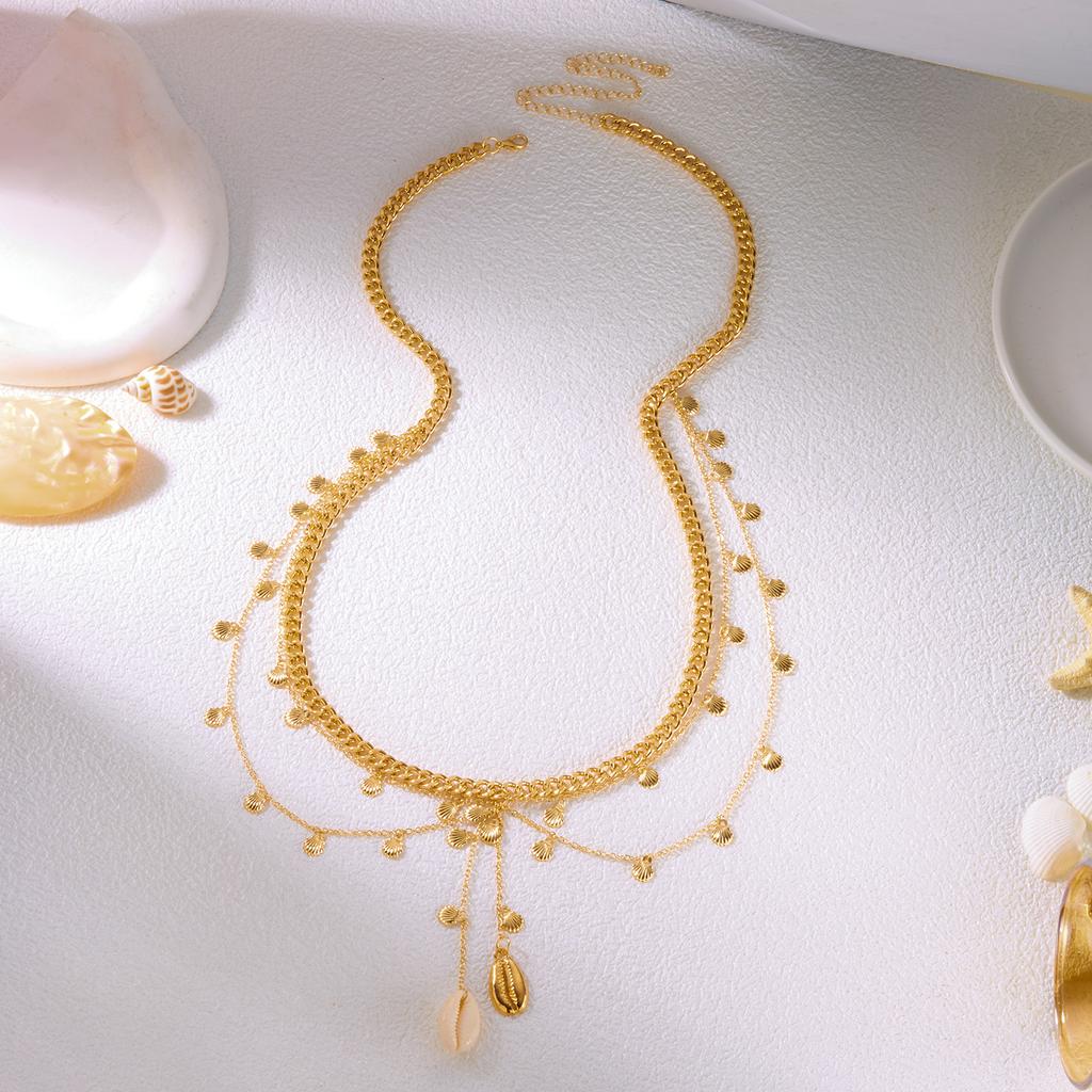 Boho Sexy Layered Tassel Waist Belly Chain For Women Summer Beach Sea Shell Conch Bikini Body Belly Chain Girls Vacation Jewelry