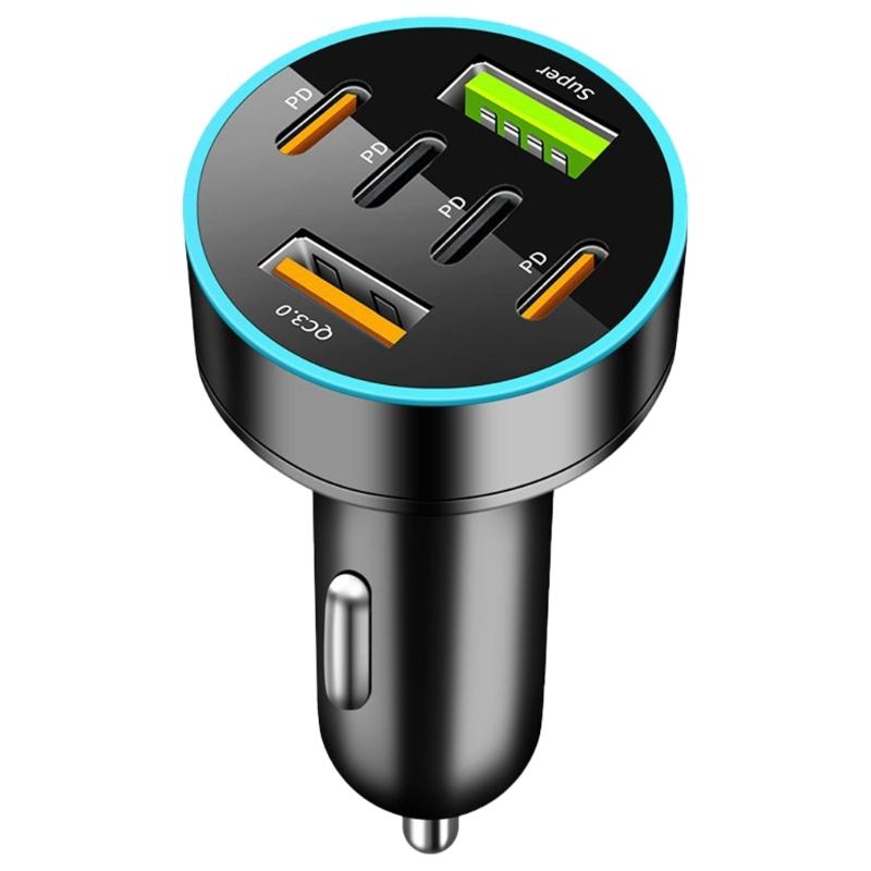 High Speed Charging Car Adapter with Various Multiple Port 66W Total Output QC3.0 for Efficient Device Charging