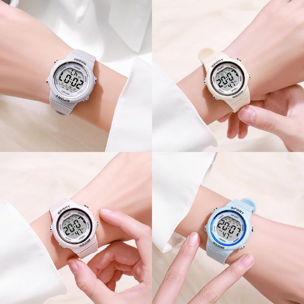 Kids Unisex Digital Watch Lightweight Simple Casual Sports Watch with Alarm Stopwatch and Water Resistance Black