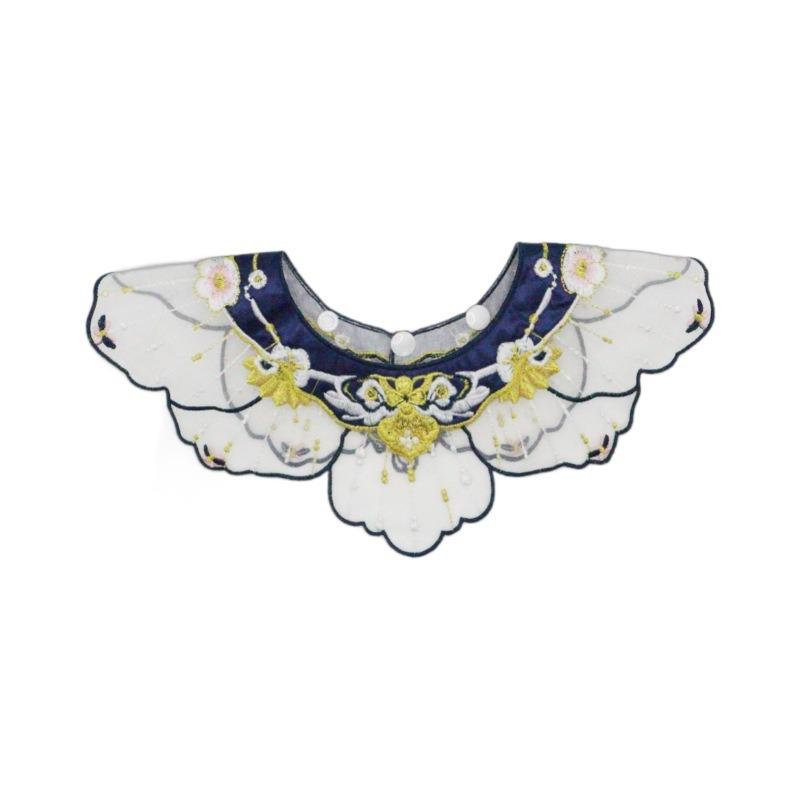 New Chinese-style Pet Cat Cloud-collar Red Embroidery Pet Shawl Hanfu Embroidered Scarf Neck Collar Decoration