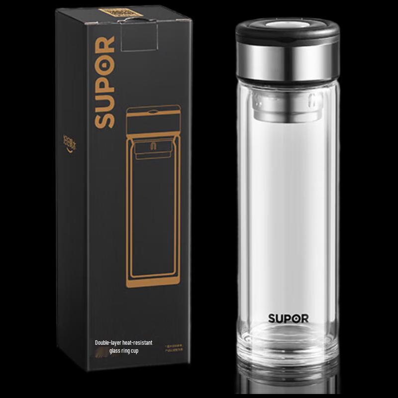 Supor 400ml Double-Layer Glass Tea Infuser Bottle