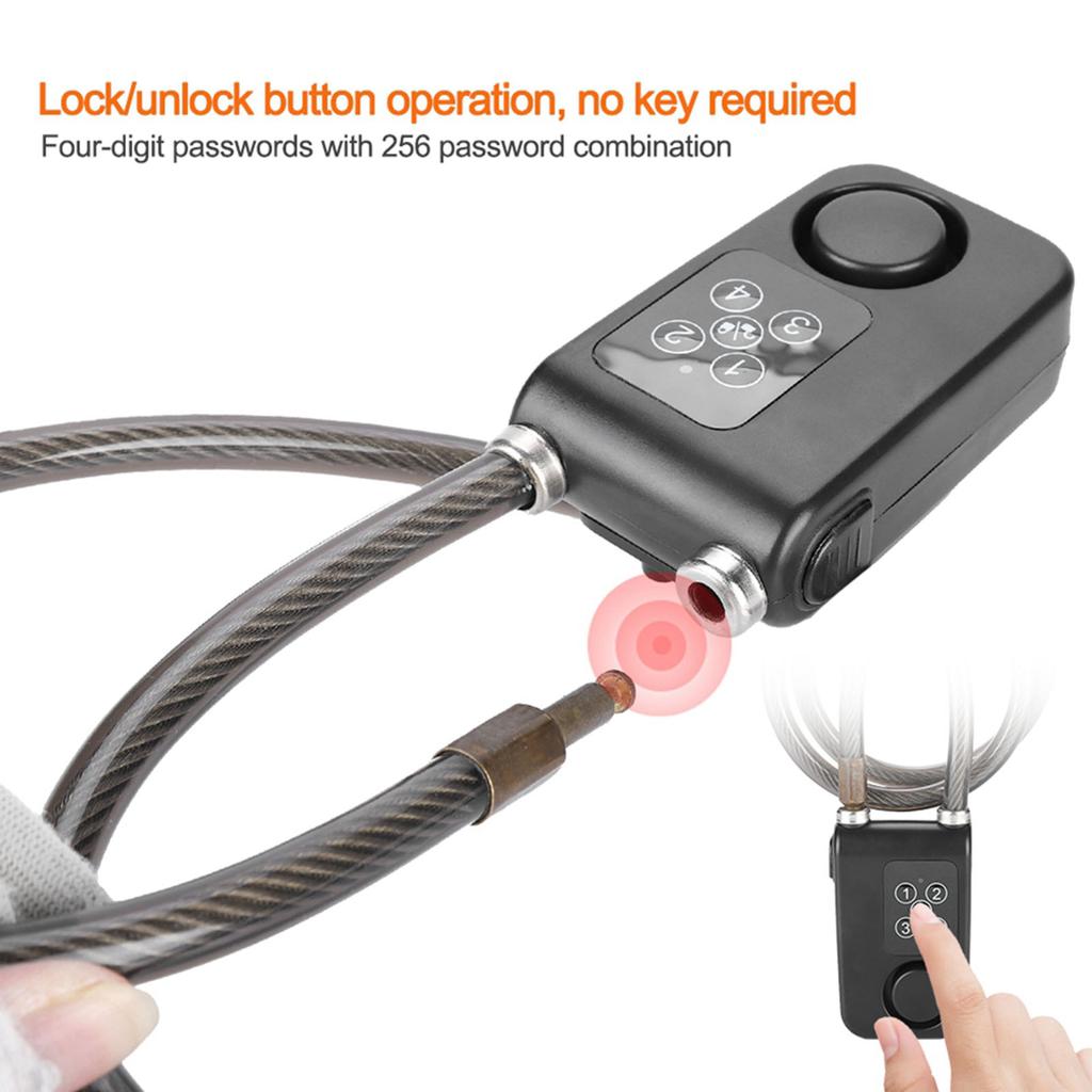 110dB Smart Waterproof Password Bicycle Lock Anti theft Alarm Lock Batteries Not Included