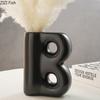 Creative Letter B Shape Resin Vase Minimalist Plant Pots Table Decoration Flower Arrangement Floral Vase Room Aesthetic Decor