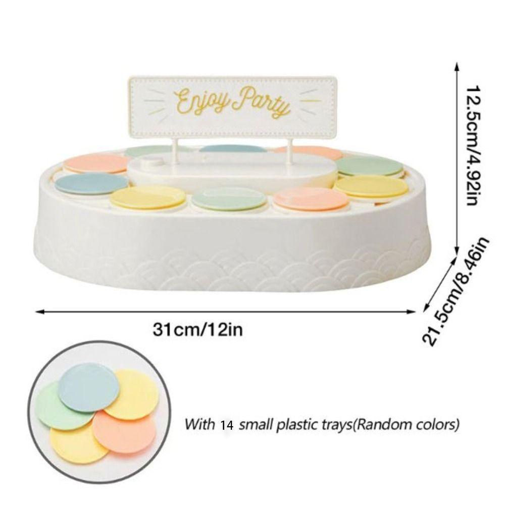 

With Conveyor Automatic Rotating Dessert Table Plastic Macaron Display Turntable Dessert белый