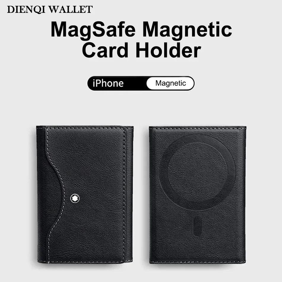 Higth End Magnetic Phone Wallet Leather Card Bag for IPhone 17 16 15 12 13 14 Pro Max Busine Sle Bla Magsafe Card Holder Wallet