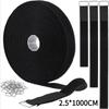 1PACK 1 inch x 32 feet Velcro straps with 50 metal buckles, adjustable fastening cable straps, cut length fastening straps