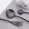 16Pcs/Set Matte Black Tableware Set 304 Stainless Steel Cutlery Knife Fork Spoon Dinner Set Brunch Dinnerware Kitchen Flatware