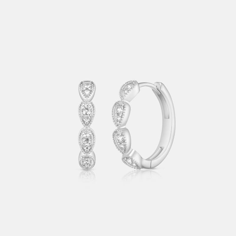 METROCITY JEWELRY Corte Sterling Silver White Earrings A241SE0130WPA