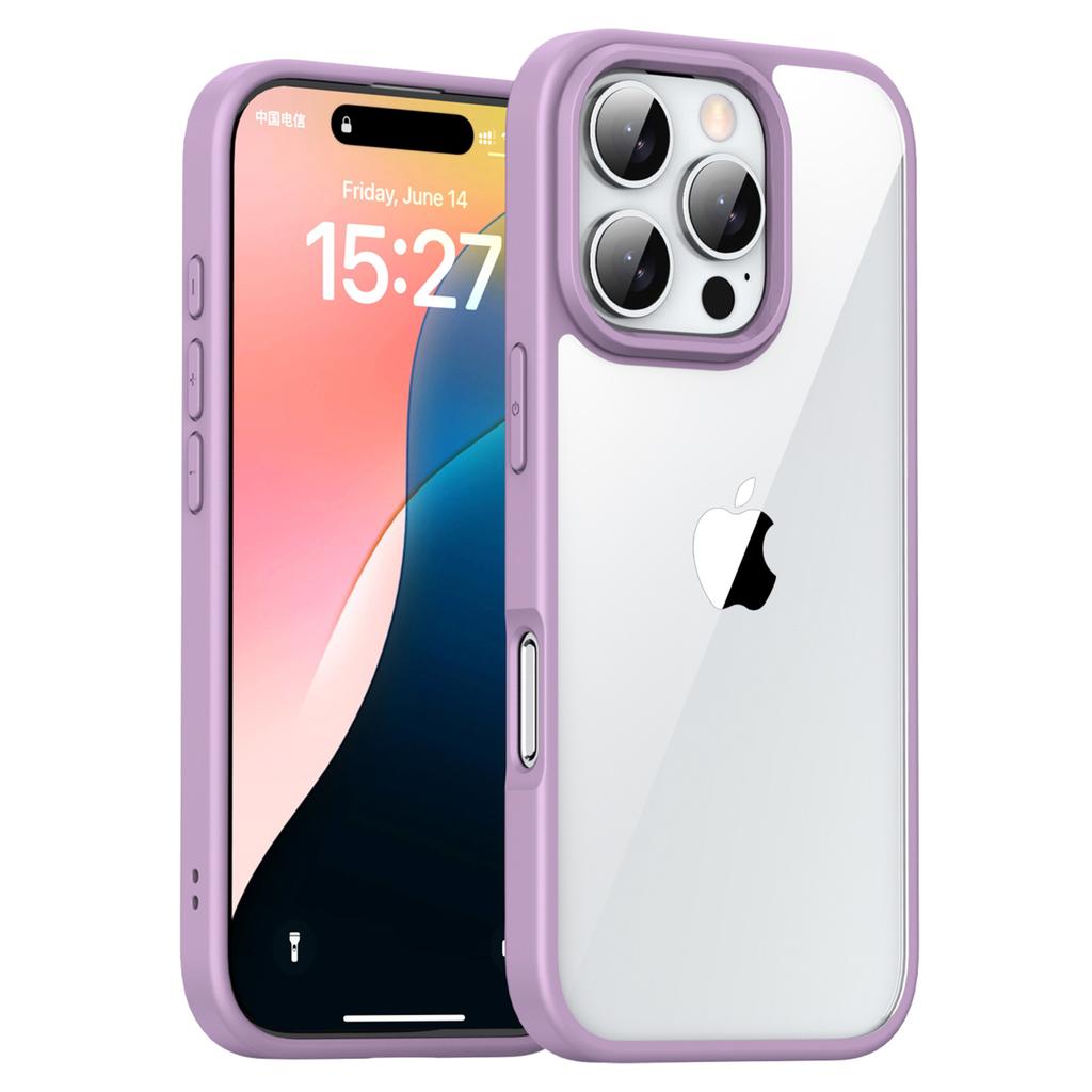 IPAKY For iPhone 16 Pro Clear Phone Case TPU + PC Anti-Fingerprint Back Cover