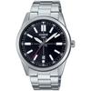 MTP-VD02D-1E Men's Stainless Steel Black Dial Three-Hand Analog Sporty Watch