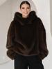 Women's Fur Hoodie Women's Hooded Pullover Women's Loose Hoodie Women's Brown Hoodie 2026