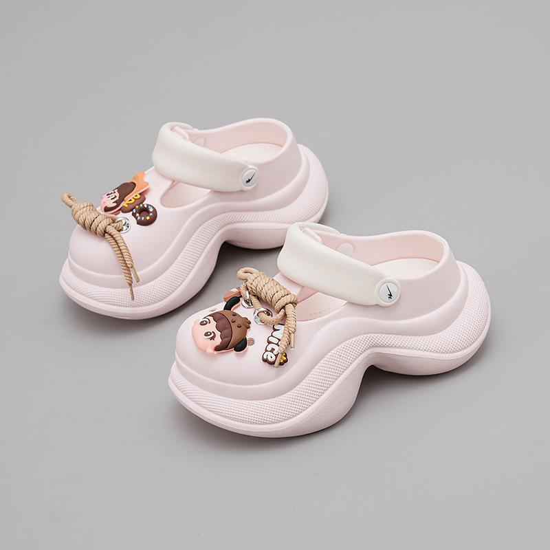 CH bread children's new summer hole shoes thick sole soft sole heightening slippers