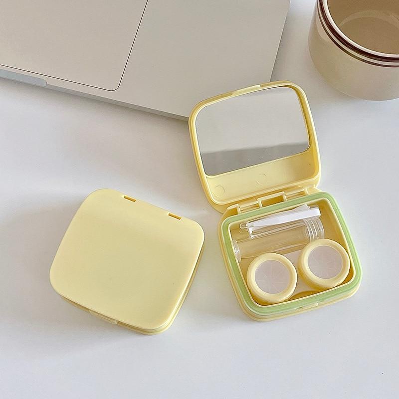 Candy enfärgad kontaktlinsfodral Plastfärgad kontaktlinslåda Bärbar kontaktlinsförvaringslåda Mini Care Box
