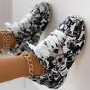Damen-, Niedrig geschnitten, Freizeitschuhe, Graffiti-Druck, Sportschuhe, Schnürschuhe, Dicksohlig, Board-Schuhe