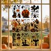 Fledermaus und Spinne Fensteraufkleber 9 Blatt Halloween Clings, Glückliche Kürbisse Hexe Geist Fledermäuse Schloss Gruselige Dekorationen Aufkleber, PVC Wasserdicht für