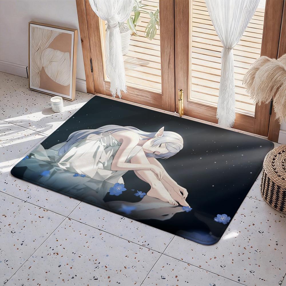 Anime Frieren: Beyond Journey's End Floor Mat Eco Flannel Doormat Non Slip Odorless Indoor Floor Rug Soft Short Plush Home Mat