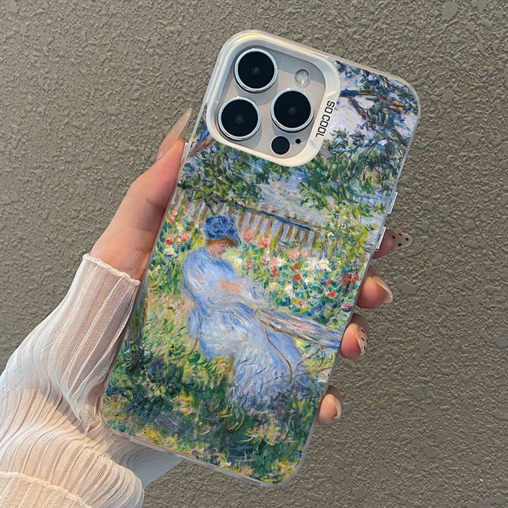 Claude Monet Impressionism Painter Silver Inside Phone Case For iPhone 17 16 15 14 11 12 13 Pro Max Plus X XR XS Max Colored