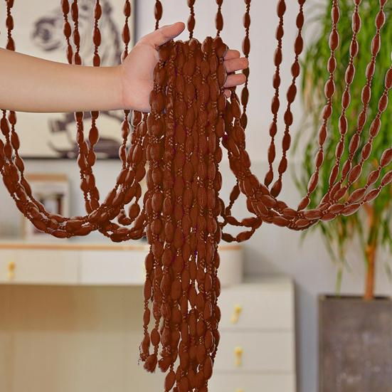 String Door Curtain Soft Balls Tassel Door Curtain Wall Panel Fringe Window Blind Decorative Room Divider for Home Bedroom Living Room Backdrop