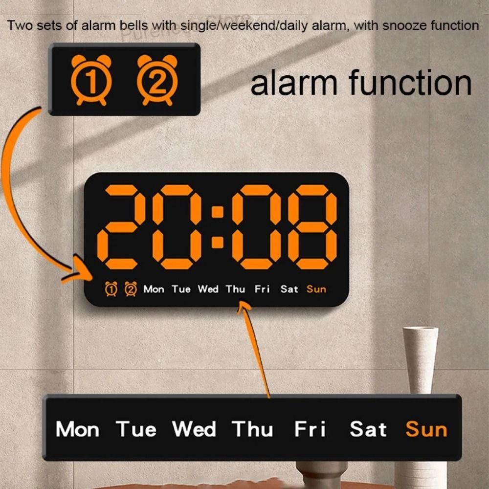 Dual Alarms LED Digital Clock 12/24H Format Table Alarm Clock Electronic Wall Clock  Desktop
