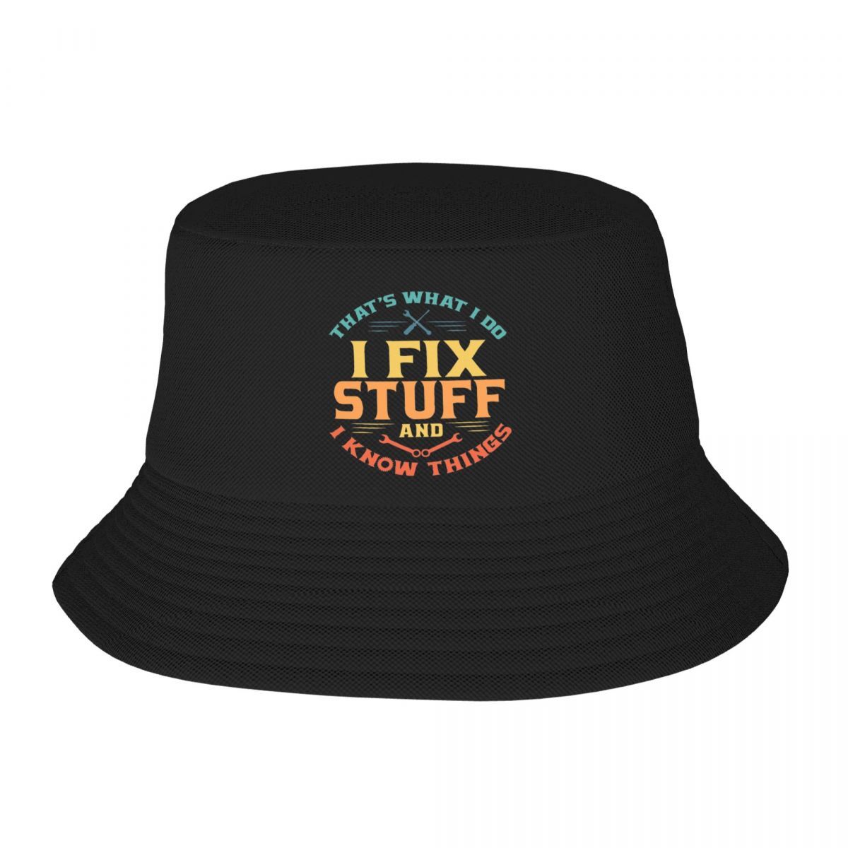 Custom Funny Mechanic Engineer I Fix Stuff Beach Bucket Hat Women Unisex Unisex Summer FisherUnisex Cap