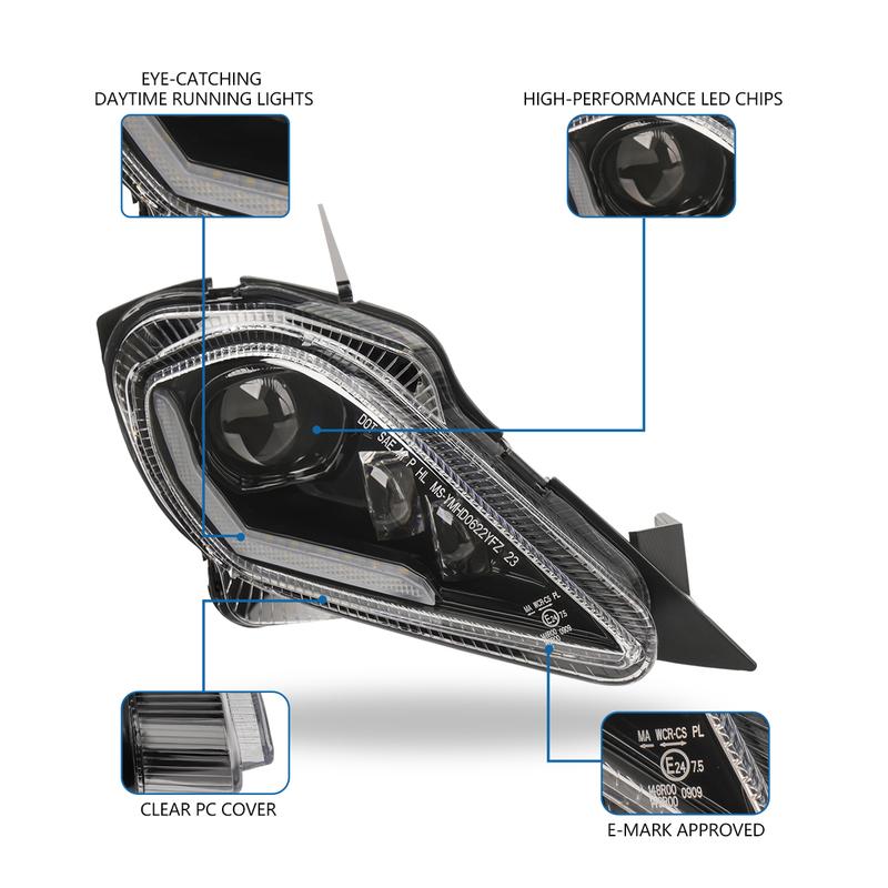 DOT E24 ATV LED Headlight For Yamaha Raptor 700 700R YFZ450 R X Wolverine 450 350 Turn Signal Light 06-22 DRL Adjustable Headlig