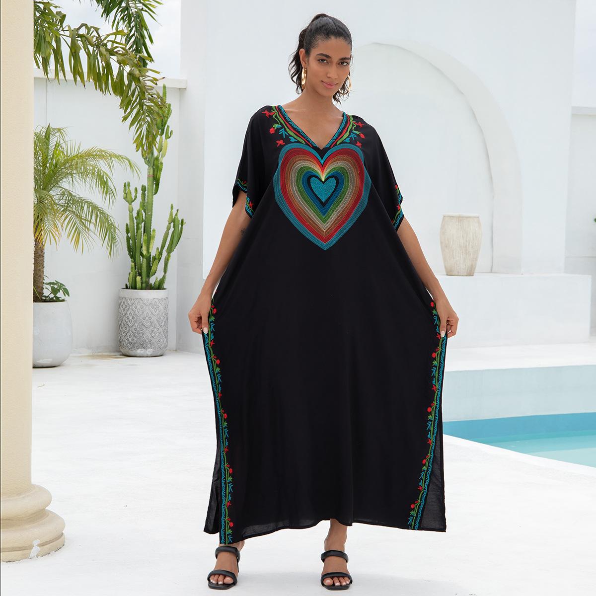 

Женская мода лето весна Love Letter Print рукава 1/2 V-образный вырез свободная талия повседневные платья Size: One Size