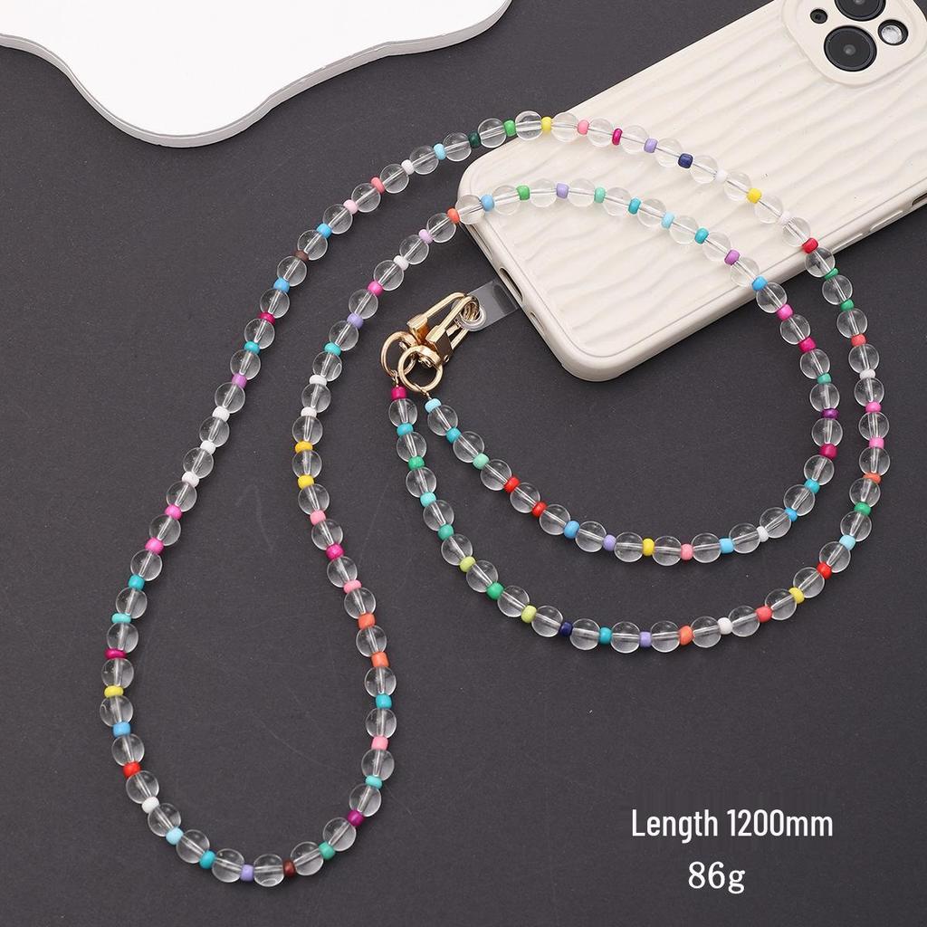 Yi Lian Acrylic Beaded Phone Chain: Pearl Crossbody Strap Charm for Women