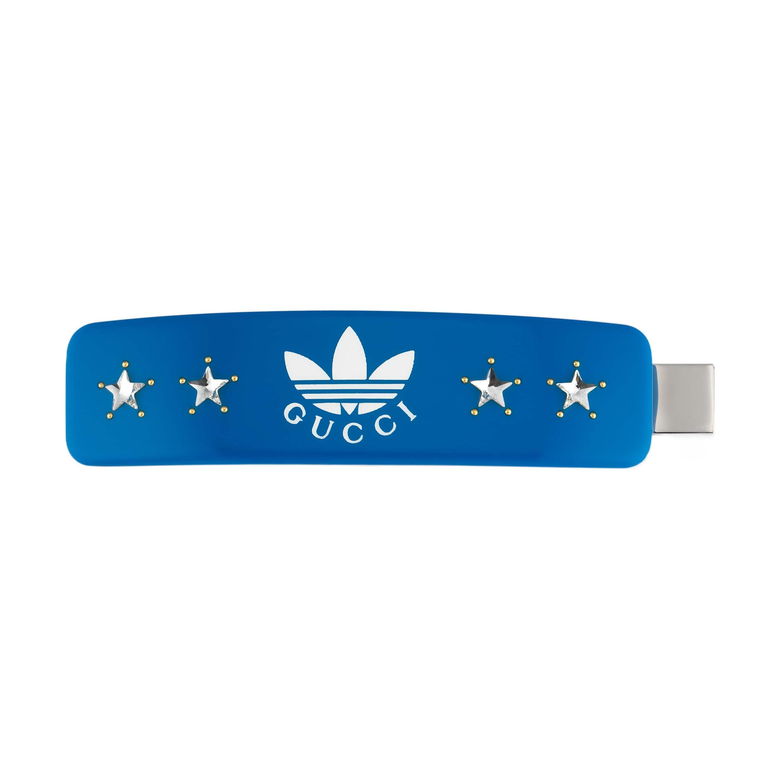 Gucci Adidas X  Collaboration Star Trefoil Pattern Resin Hair Clip Women Accessories 702940-IAABI-8519 Basic Packaging-Box Not Included,F,Blue