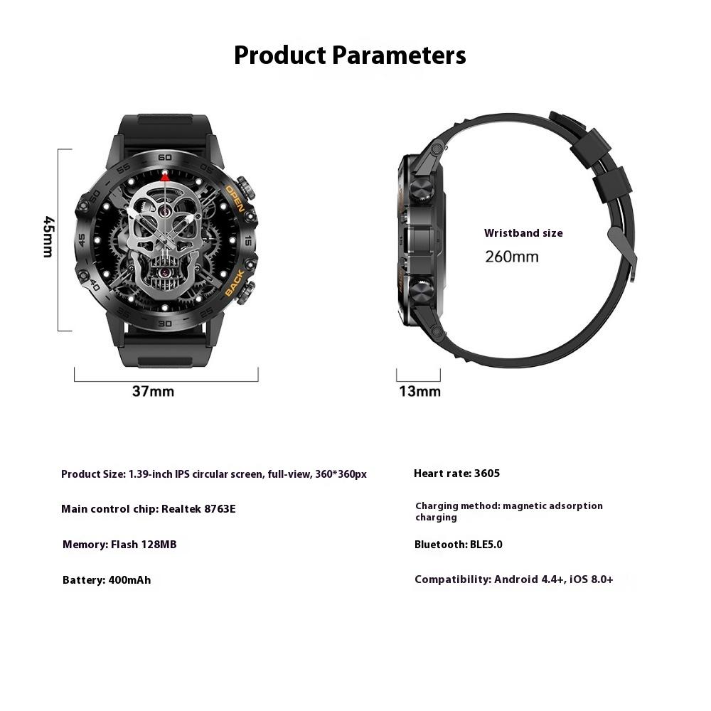 Outdoor Sports Smart Watch Male Waterproof Multi-function Blood Pressure Monitoring Large Screen