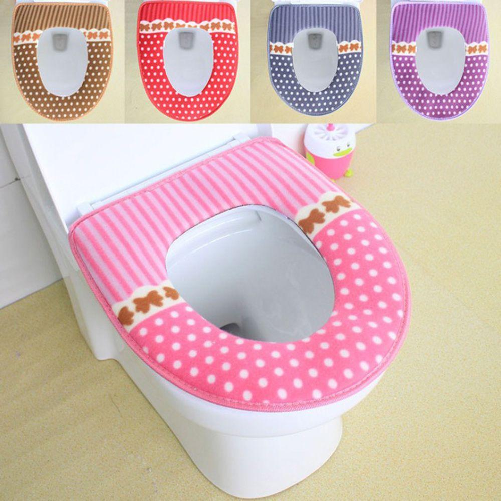 

Soft Warmer Winter Fashion Potty Seats Case Toilet pad Toilet Seat Cover Bathroom Accessory красный