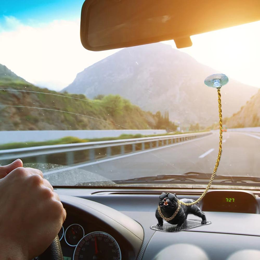 Funny Resin Pitbull Dog Statue Realistic No Base Simulation Dog Wear-resistant Dog Ornaments Car Interior Dashboard Decoration