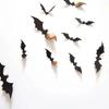 72pcs 3D Black PVC Bat Wall Stickers Halloween Decorations Scary Party Props DIY Home Bar Room Decoration for Spooky Halloween Night