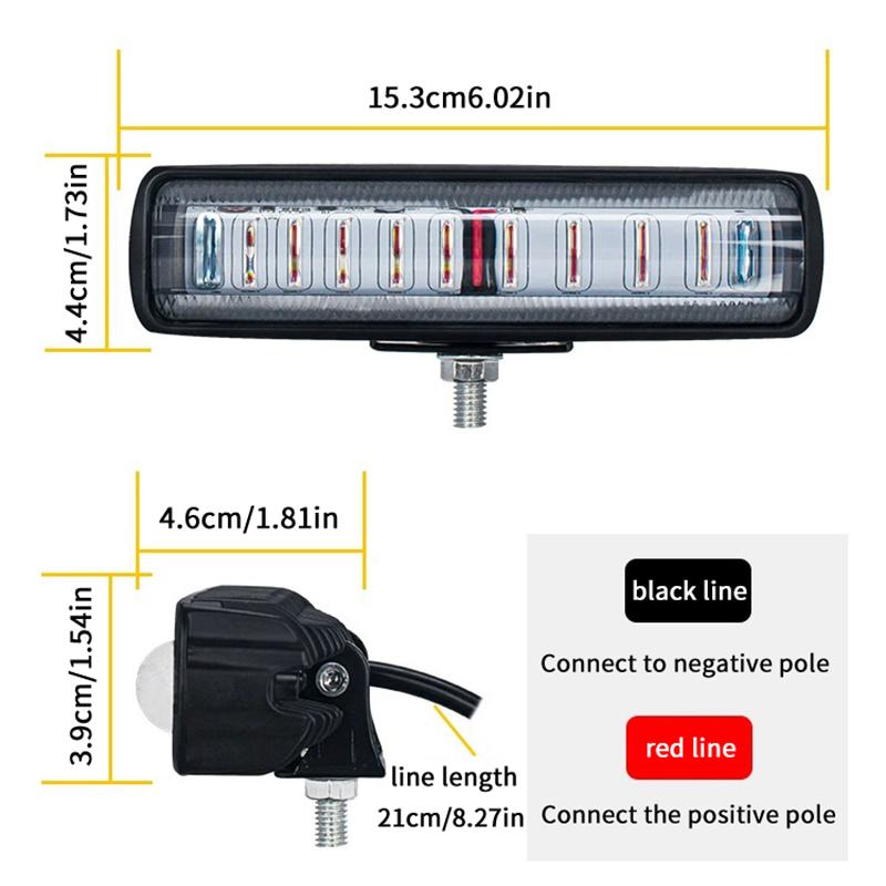 Forklift Warning Light 27W 9Led Truck Safety Work Light Bar 12-80W Red Flood Beam Danger Zone Warning Lamp Side Line Marker