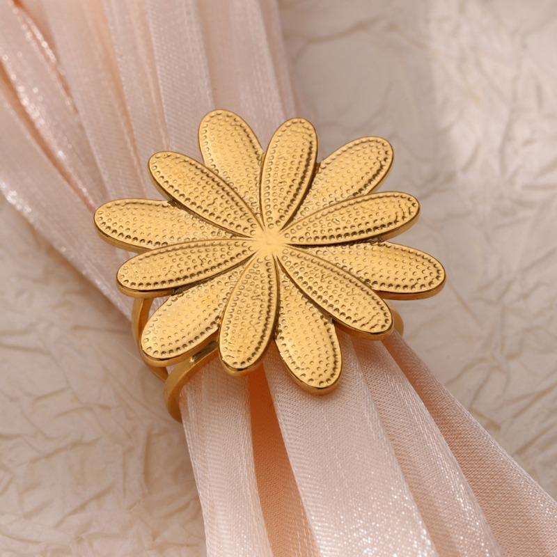 Exaggerated ring stainless steel butterfly flower opening ring ring women do not fade temperament versatile titanium steel