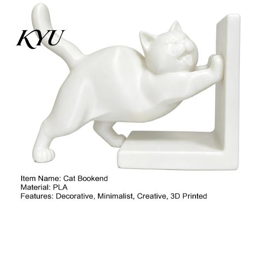Creative Desk Decor for Cat Lovers 3D Printed Bookend Bookshelves, Decorative Book Ends Office Modern Minimalist Holder & Study Room, Heavy