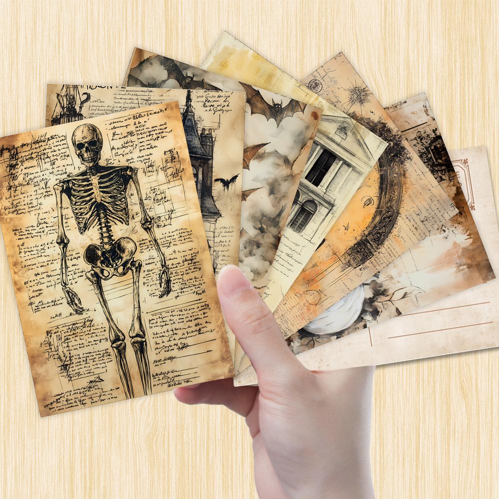 32pcs, vintage horror postcards, Halloween, skeletons, wolves, birthday/anniversary gifts, collectible, giftable, and mailable