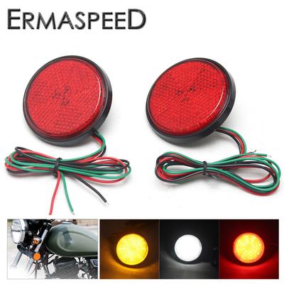 2 STÜCKE Universal Runde Motorrad LED Reflektor Hinten Schwanz Bremse Stop Licht Warnsignale Licht für Motorrad ATV UTE